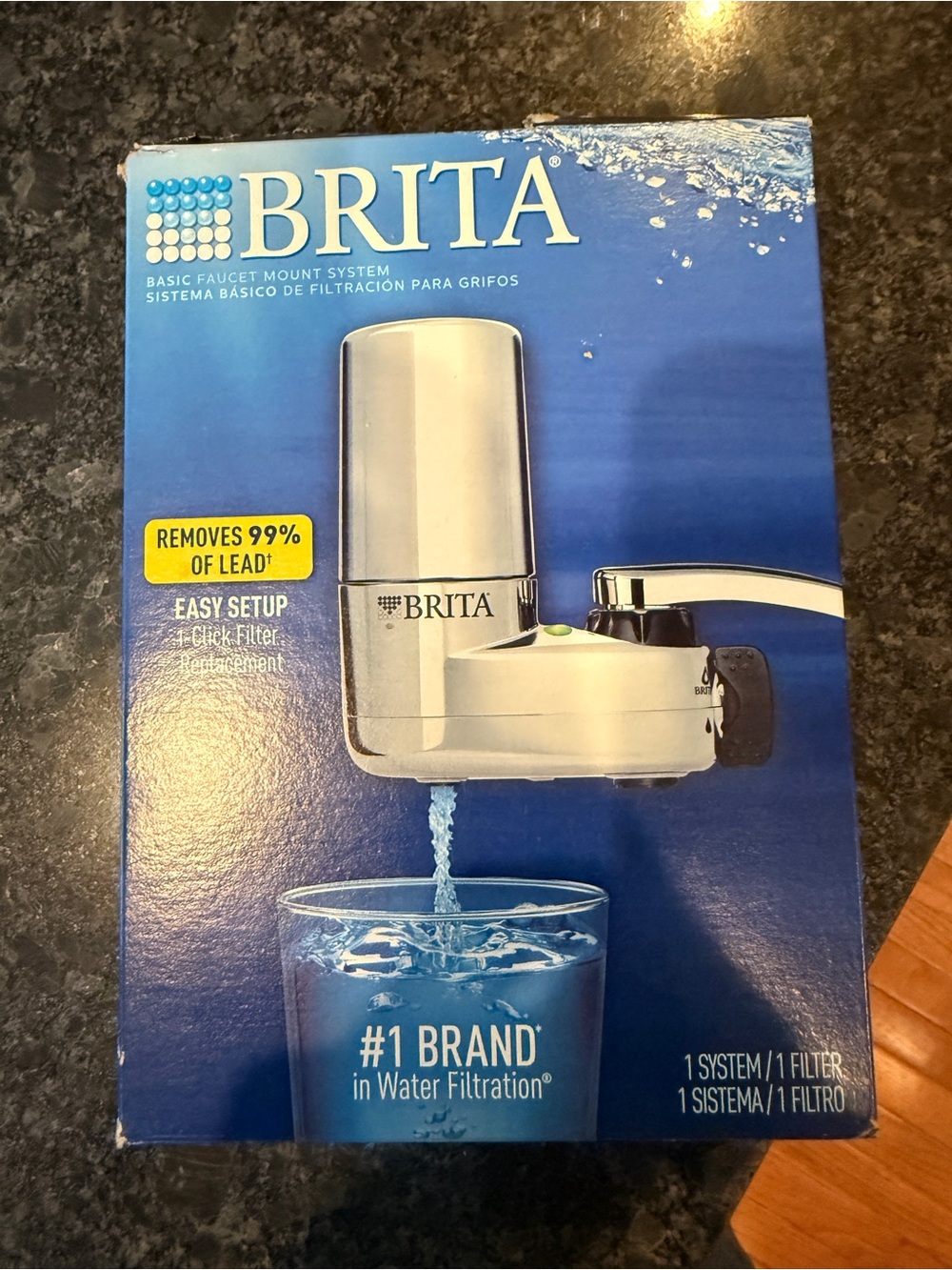 Brita Blue and White Faucet-Mount Filter Box